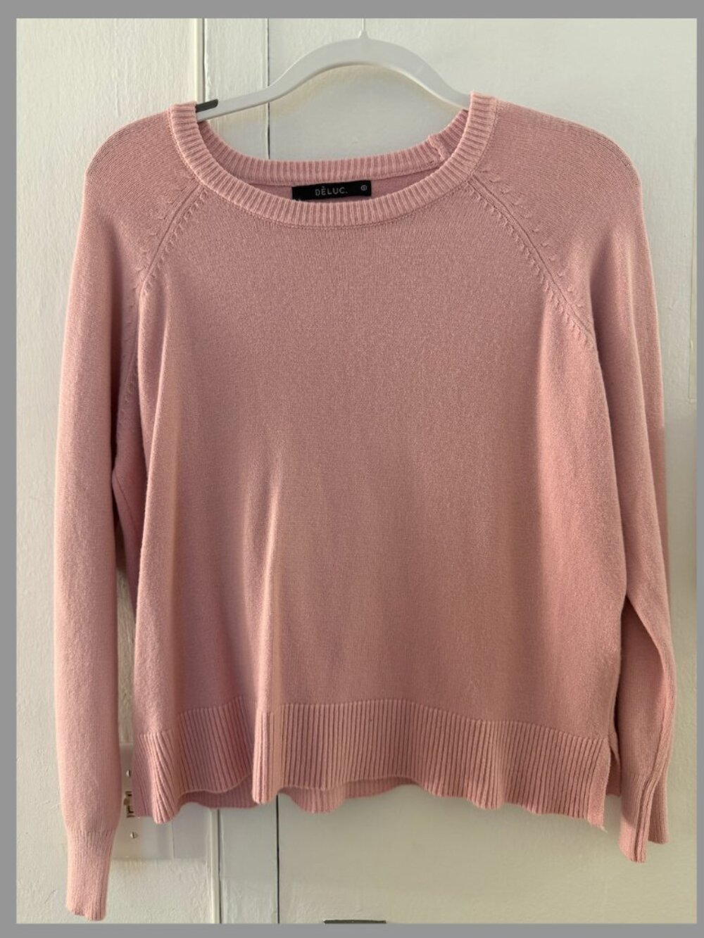 Dèluc Pink Crewneck Sweater - Raglan Sleeve Knit